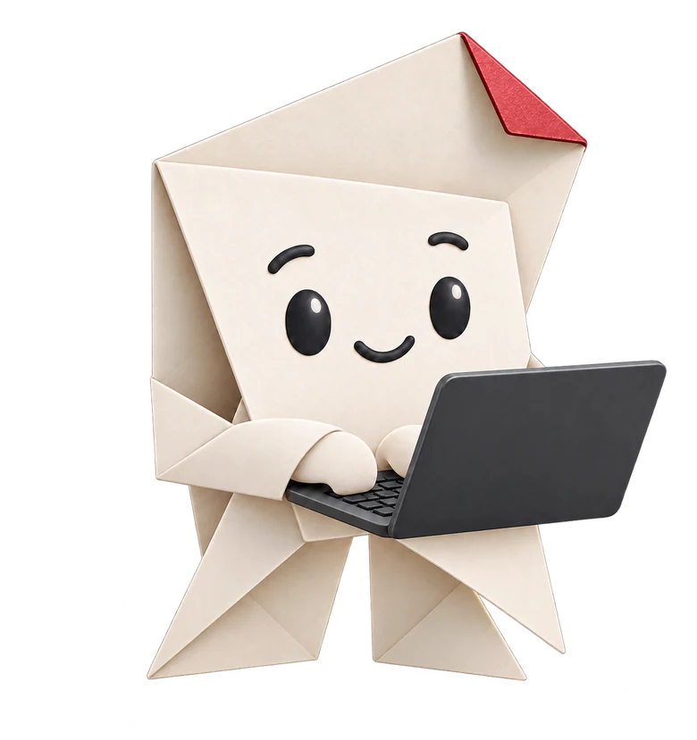 The Set It Once paper guide working on a laptop
